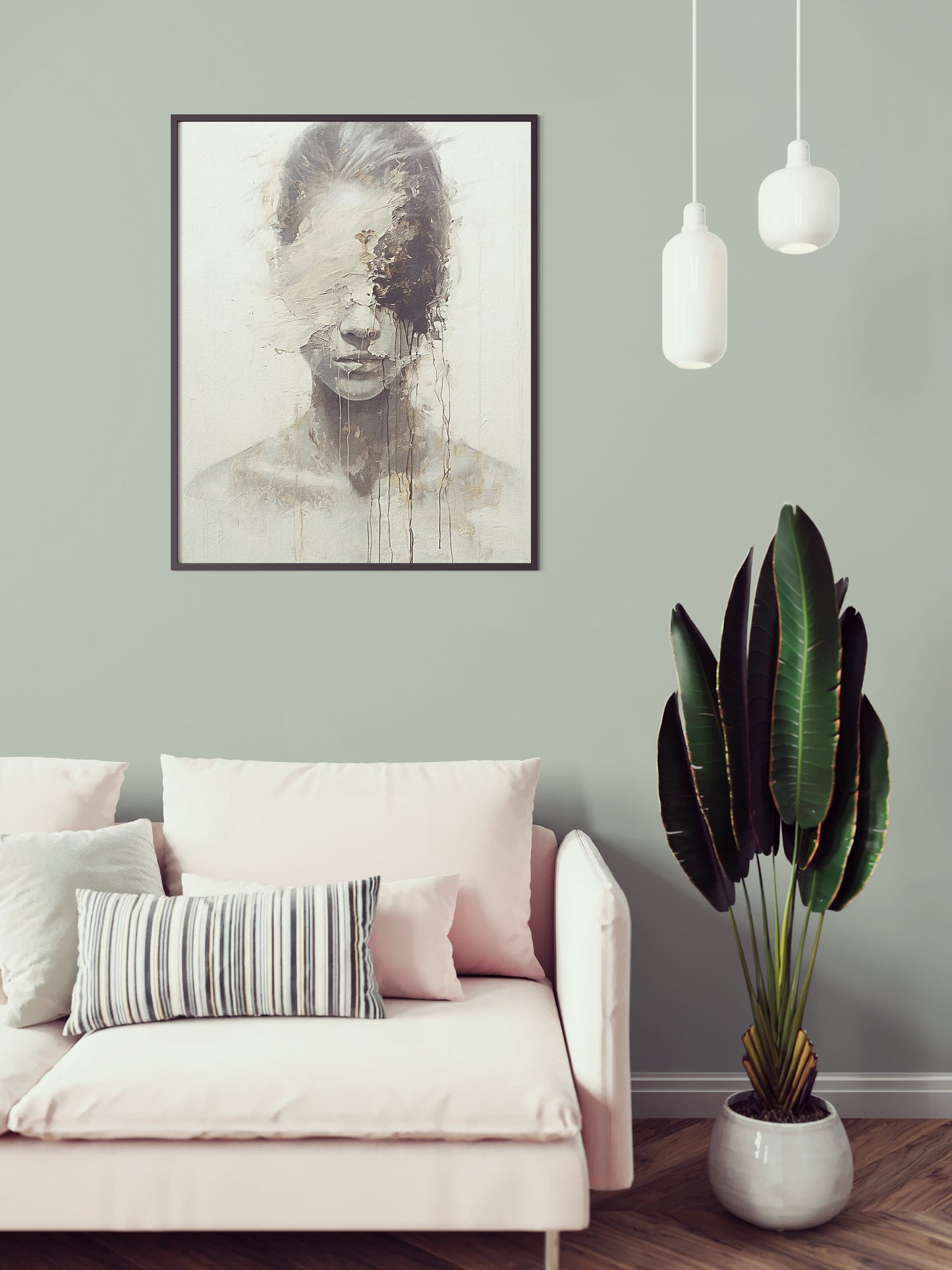 Abstract Painting of a Woman 01 - Faceless Portrait - Portrait Print - Wall Decor Painting