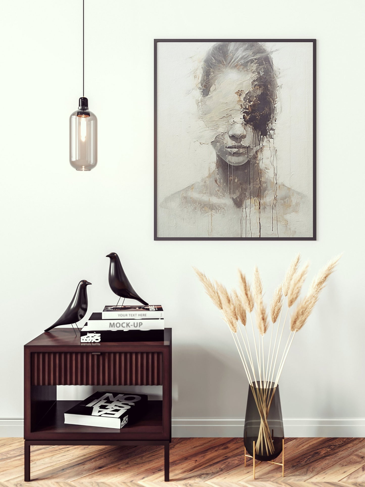 Abstract Painting of a Woman 01 - Faceless Portrait - Portrait Print - Wall Decor Painting