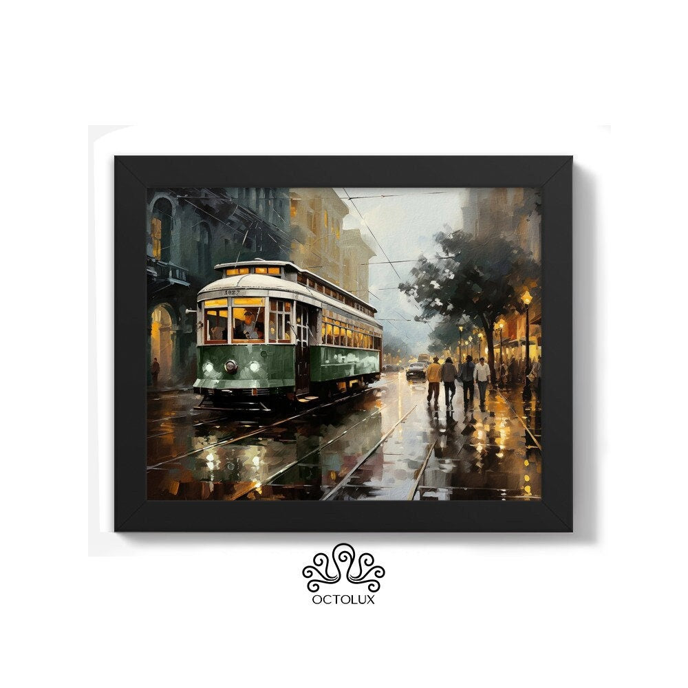 The Haunted Streetcar of New Orleans - Scenic Print - Instant Art - Printable Wall Decor - INSTANT DIGITAL DOWNLOAD