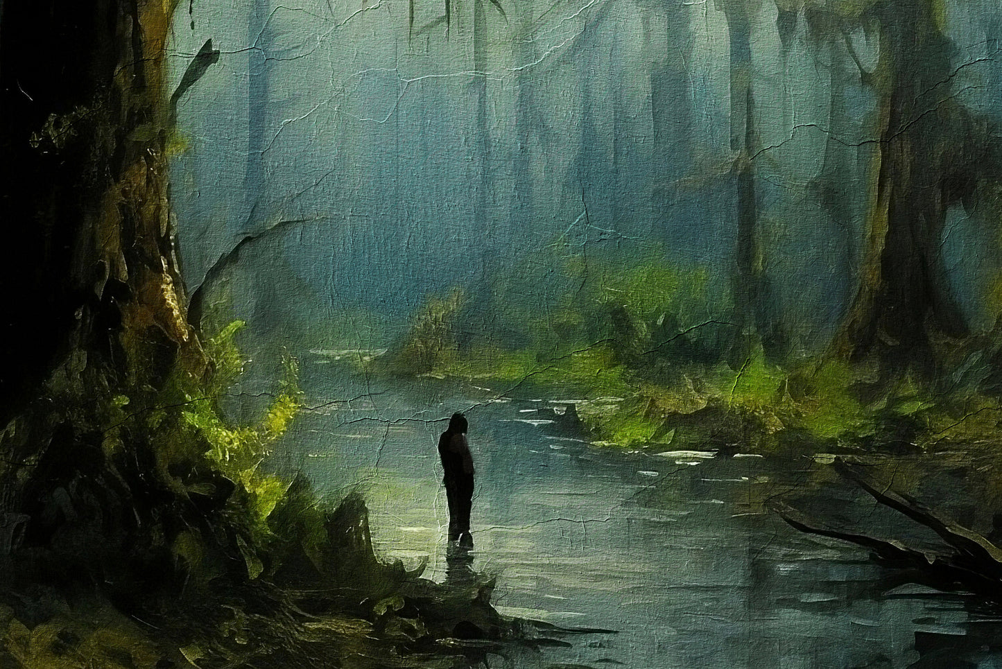 The Haunted Swamp Thing of Louisiana - Scenic Print - Wall Decor Painting