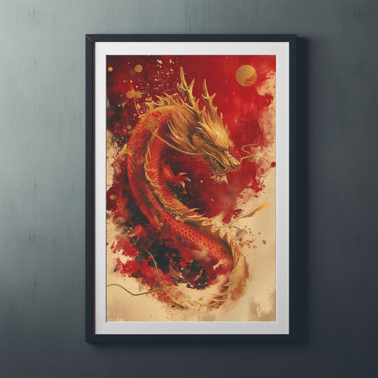 Abstract Dragon Painting #2 - Lunar New Year - 2024 Year of the Dragon - Chinese Lunar Calendar - DIGITAL DOWNLOAD