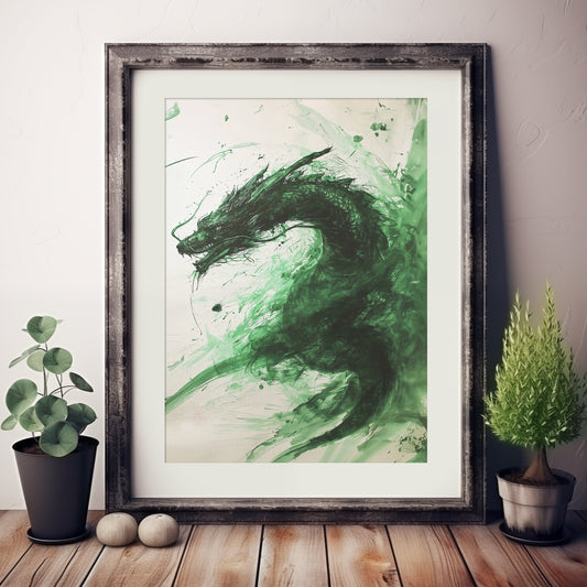 Abstract Dragon Painting - Lunar New Year - 2024 Year of the Dragon - Chinese Lunar Calendar - DIGITAL DOWNLOAD